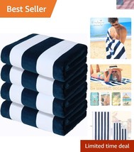 4-Pack 100% Cotton Large Beach Towels - Super Absorbent Cabana Stripes 3... - $1,008.82 MXN