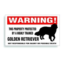 Warning Decal Trained Golden Retriever Dog Bumper Or Window Sticker New - £7.93 GBP
