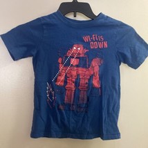 Boys T Shirt Blue W/ Red Mad Robot Wifi’s Down Size 8 Carters Chest 26” - £3.35 GBP