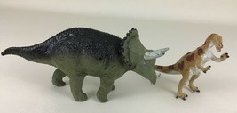 Triceratops Dilophosaurus Dinosaur 2pc Lot Prehistoric Vintage Carnegie ... - $18.76