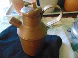 Homemade Vintage Old Copper Pouring Vessel` 8 In W Handle, Lid &amp; Spout - £17.58 GBP