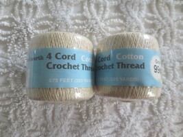 10 Nos Woolworth 4-CORD Cotton Natural Sealed Crochet Thread - 225 Yards Ea. - £6.38 GBP
