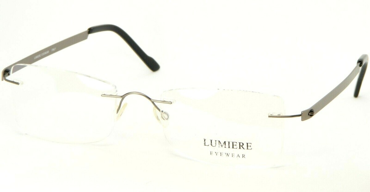 Nuovo LUMIERE Occhiali T1025 C04 Opaco Gunmetal senza Montatura 54-19-140mm - $58.89