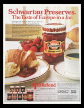 1985 Schwartau Strawberry Preserve Circular Coupon Advertisement - £14.87 GBP