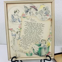 A Nurse&#39;s Prayer Buzza Motto Poem Framed Wall Plaque BM 8682 1939 VTG In Box USA - £58.37 GBP