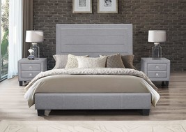 Neos Modern Furniture Queen Fabric Bed, Gray - $141.99