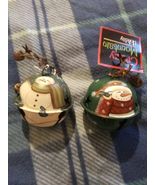 2 Crazy Mountain Henton Santa Snowman Christmas Ornaments - $14.95