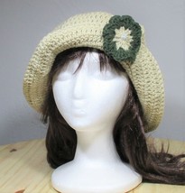CSM - Brimmed Slouchy Hat, Handmade, NEW, Golden Beige, Crochet CSM - 10414 - £19.66 GBP