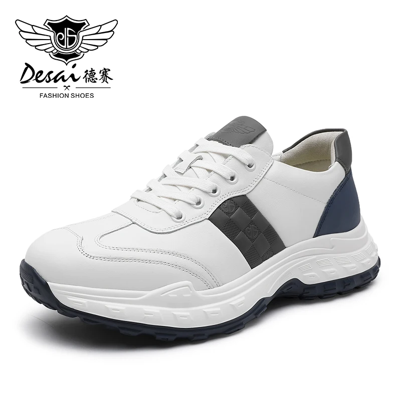 Genuine leather shoes for men sports outdoor walking sneakers shoes casual white design thumb200