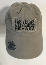 Harley Davidson Las Vegas Nevada Baseball Hat Cap light gray distress style - £15.80 GBP