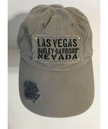 Harley Davidson Las Vegas Nevada Baseball Hat Cap light gray distress style - £15.55 GBP