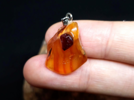 OPEN VESSEL: Carnelian with Garnet Natural Gemstone Pendant OOAK Handcrafted - £56.09 GBP