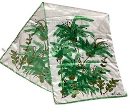 Écharpes Par Vera Neumann Écharpe Fabriqué En Japon Palmiers Vert Abstrait Rétro - £10.20 GBP