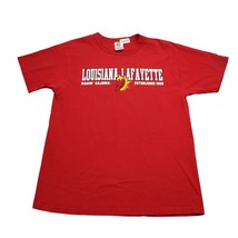 Russell UL Ragin Cajuns Shirt Mens Medium Red White Football Louisiana - £14.04 GBP