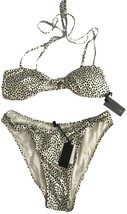 Kendall + Kylie Butterfly Bra Top and Bottom Animal Dot Print - Size XL - £54.75 GBP