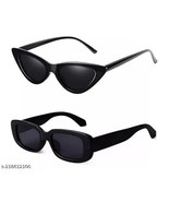 Women Black Plastic Rectangular Sunglasses (Pack of 2) - $474.03 MXN