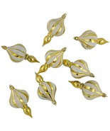 USA SELLER 8ct Gold Shatterproof Finial Christmas Ornaments, 4.75&quot; - £27.24 GBP