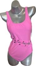 Salt + Cove One Piece Swimsuit Size XL Pink Laced Grommet Scoop Neck Wom... - £21.79 GBP