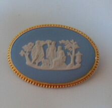Vintage Signed Wedgewood - Made In England Cameo Brooch - $45.00