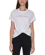 DKNY Womens Logo Knotted Cotton T-Shirt Color White Size XS - £24.10 GBP