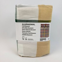 Ikea ALHÄNGEMAL Duvet Cover &amp; 2 Pillowcases Set Multicolor Checked Full/... - $61.37