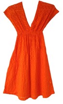 Kma Orange Women&#39;s Mini Dress V-Neck Sleeveless Size S Small - £23.89 GBP