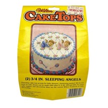 Wilton Cake Tops Topper Sleeping Angels Baby Girl Pink &amp; Boy Blue 1979 V... - $9.46