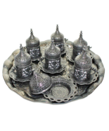 27 Ct Coffee Serving Cup Count Ottoman Turkish Greek Arabic Saucer Old S... - $2,142.95 MXN