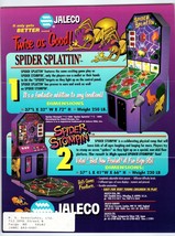 Spider Splattin Arcade Game FLYER Jaleco Spider Stompin 2 Original Redem... - $10.80