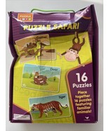 Puzzle Safari Includes 16 Puzzles and 64 Pieces by Puzzle Tots DAMAGED BOX - $13.67