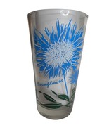 MCM Peanut Butter Drinking Juice Glass Tumbler Cornflower blue and white 5&quot; - $17.60
