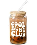 MEOGUTYI Cool Aunties Nephew 16oz Glass Can Shaped Cups with Lids &amp; Straws - $284.50 MXN