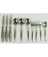 Oneida TEXTURA Craft Deluxe Stainless Mid Century Modern MCM Lot of 10 F... - £19.54 GBP