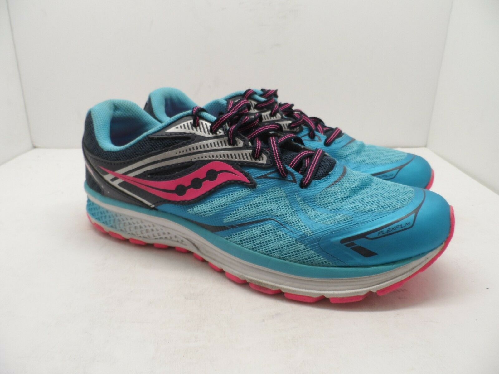 Saucony Kids Ride 9 Running Shoe Blue/Pink Size 6.5M - £25.61 GBP