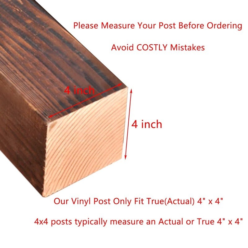 4 Packs 4 Inch Vinyl Post Skirt/England Style Fence Post Cups White/Two-Piece Ba Item image 4