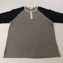 Lee Dungaree Women's Black & Gray 3/4 Sleeve Henley Raglan T-Shirt Size Medium image 5