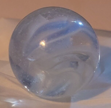 Vintage Shooting Marble Clear White Swirls Collectible Nice - $10.99