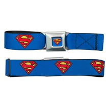 Superman Logo Seatbelt Buckle Belt Blue - $31.98