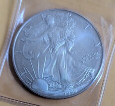 1996 American Silver Eagle Walking Liberty 1 oz Fine Silver $1 Bullion C... - $1,280.83 MXN