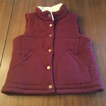 Burgundy Winter Vest By Thread &amp; Supply Snap Closures Ladies Size Medium - $28.05