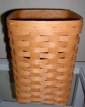 1991  Longaberger Medium Square Waste Basket  Heart Lid - $24.74