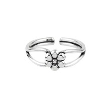 Plain 925 Sterling Silver Daisy Toe Ring - £11.10 GBP