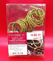 Celebrate It Christmas Noel Gold Strings Flexible 30 LED Lights 9 ft - $8.99