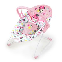 Baby Bouncer Chair Vibrating Seat Removable Toy Bar Infant Minnie Mouse ... - £48.89 GBP