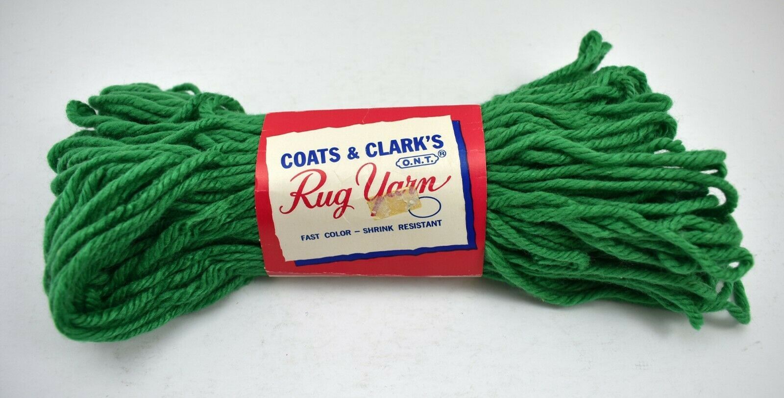 Vintage NEW Old Stock Coats & Clark's Rug Yarn-Rayon/Cotton 1 Skein Hunter Green - $8.50