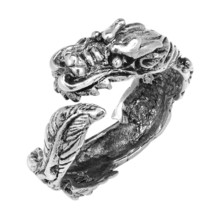 Daunting Warrior Dragon Wrap .925 Sterling Silver Ring-7 - £20.50 GBP