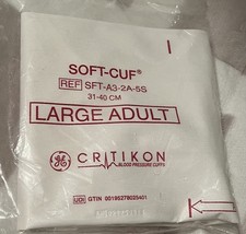 GE Critikon Blood Pressure Cuff SFT-A3-2A-5S 31-40cm Large Adult SOFT-CUF - $220.19 MXN