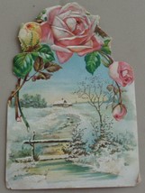 Vintage Embossed Paper Card Front VGC, Great Pattern - VERY PRETTY CARD - $5.93