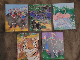 Jungle Impressionism prints; acrylic display?(5) - $10.00