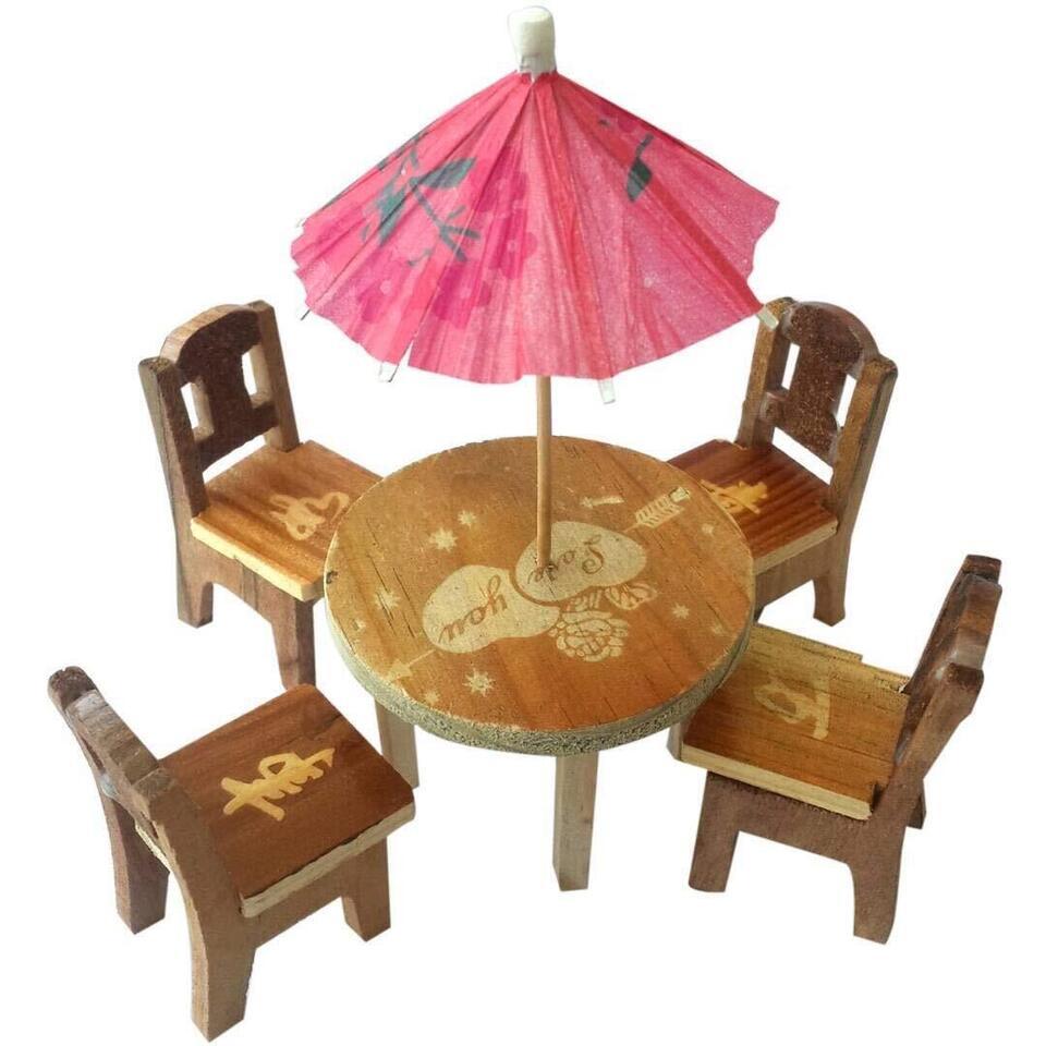 Wooden miniature chair and table set for kids toy (only for kids)- Multi... - $23.75